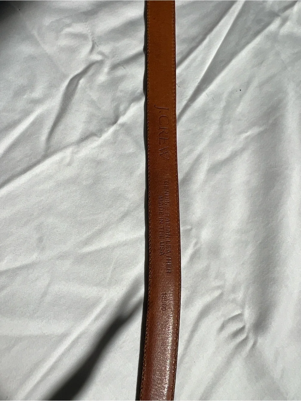 Vintage 90s J CREW brown glove tanned belt Italian leather made in USA brass